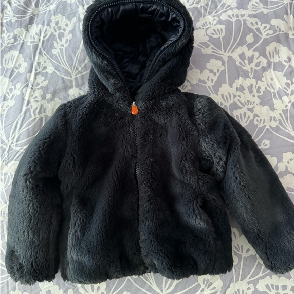 Save the duck original jacket dark navy size 18/24 mo Reversible - Picture 2 of 3